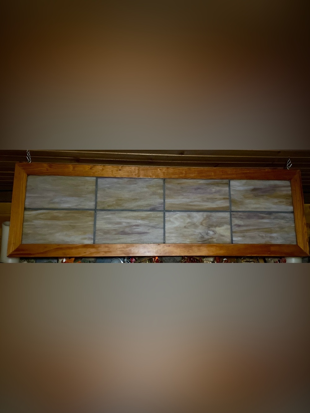 VINTAGE STAINED GLASS TRANSOM WINDOW